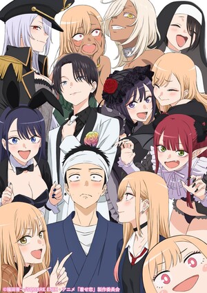 Key visual featuring many characters from the anime
