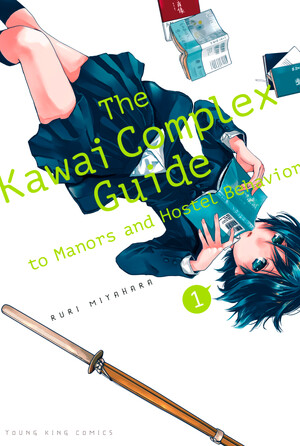 Volume 1 of The Kawai Complex Guide to Manors and Hostel Behavior, featuring a girl in a school uniform reading a book.