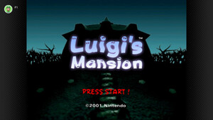 Title screen for Luigi's Mansion 2001