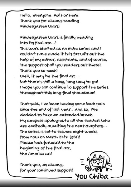 Kindergarten Wars final arc announcement