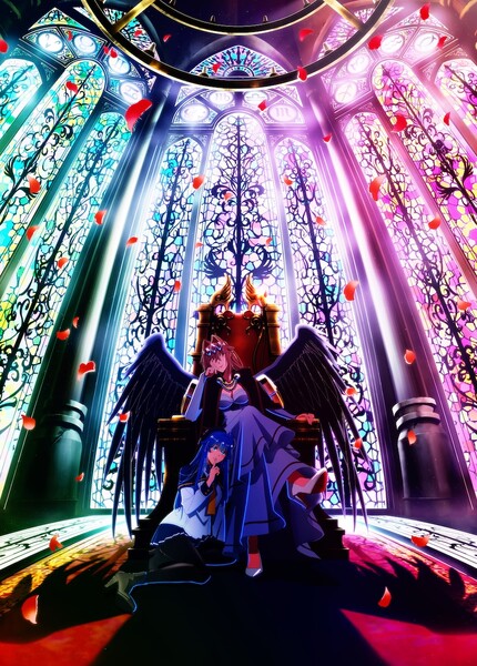 Teaser visual featuring Lufas and Dina with stained glass windows in the background