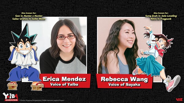 Announcement image of Erica Mendez and Rebecca Wang for Yaiba dub