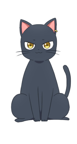 The Classroom of a Black Cat and a Witch anime character visual of Claude as a cat